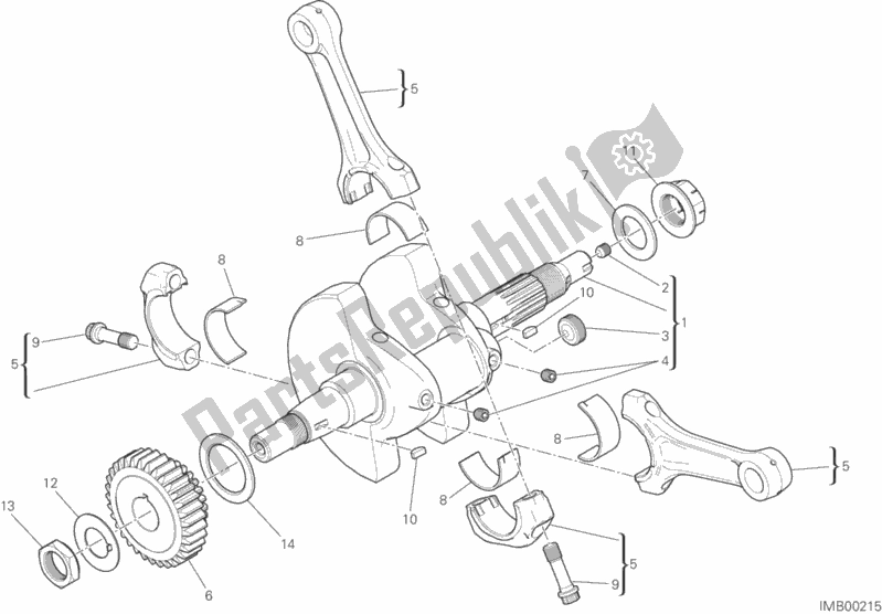 All parts for the Connecting Rods of the Ducati Scrambler Cafe Racer USA 803 2017